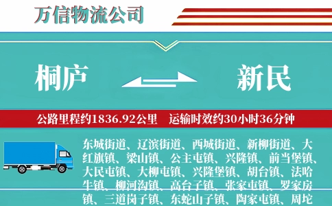 桐庐到新民物流公司