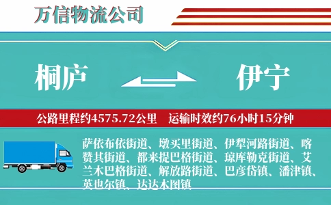 桐庐到伊宁物流公司