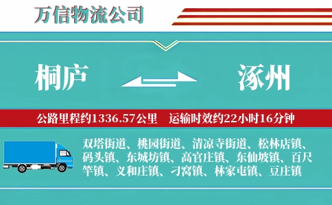 桐庐到涿州物流公司