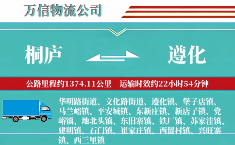 桐庐到遵化物流公司